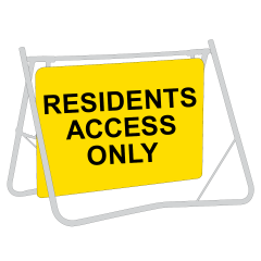 Residents Access Only, 900 x 600mm Metal, Class 1 Reflective, Swing Stand & Sign