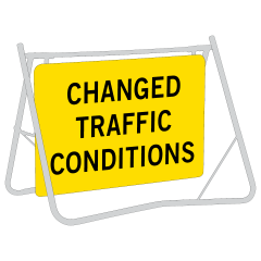 Changed Traffic Conditions, 900 x 600mm Metal, Class 1 Reflective, Sign Only