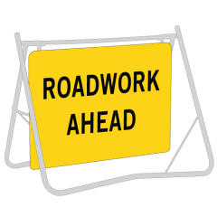 Roadwork On Side Road, 900 x 600mm Metal, Class 1 Reflective, Sign Only