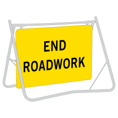 End Roadwork, 900 x 600mm Metal, Class 1 Reflective, Sign Only