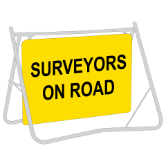 Surveyors on Road, 900 x 600mm Metal, Class 1 Reflective, Sign Only