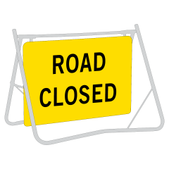 Road Closed, 900 x 600mm Metal, Class 1 Reflective, Sign Only