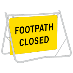 Footpath Closed, 900 x 600mm Metal, Class 1 Reflective, Sign Only