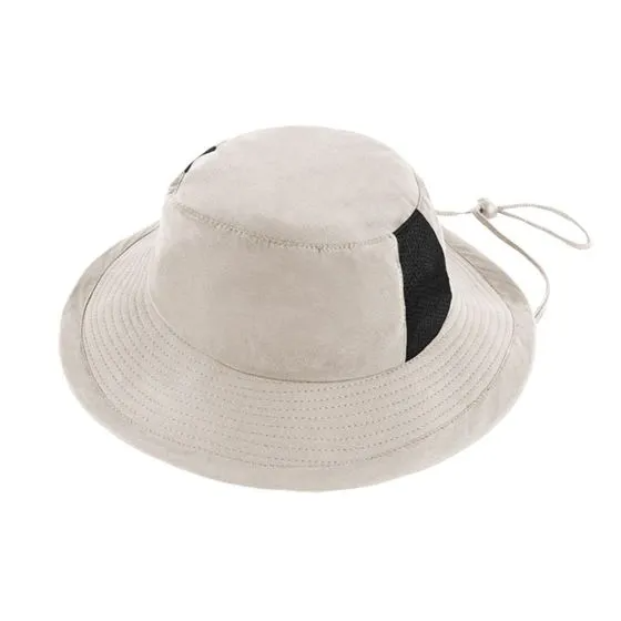 Microfibre Surf Hat with Mesh Panels, Rope & Toggle, Natural